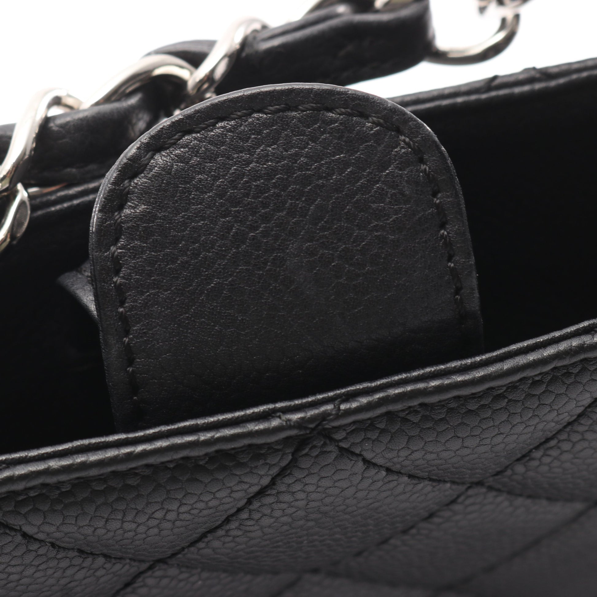 マトラッセ PST チェーンショルダーバッグ チェーントートバッグ キャビアスキン ブラック シルバー金具 シャネル バッグ CHANEL
