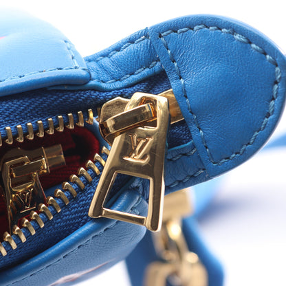 クッサンPM モノグラム チェーンショルダーバッグ レザー ブルー レッド 2WAY ルイヴィトン バッグ LOUIS VUITTON