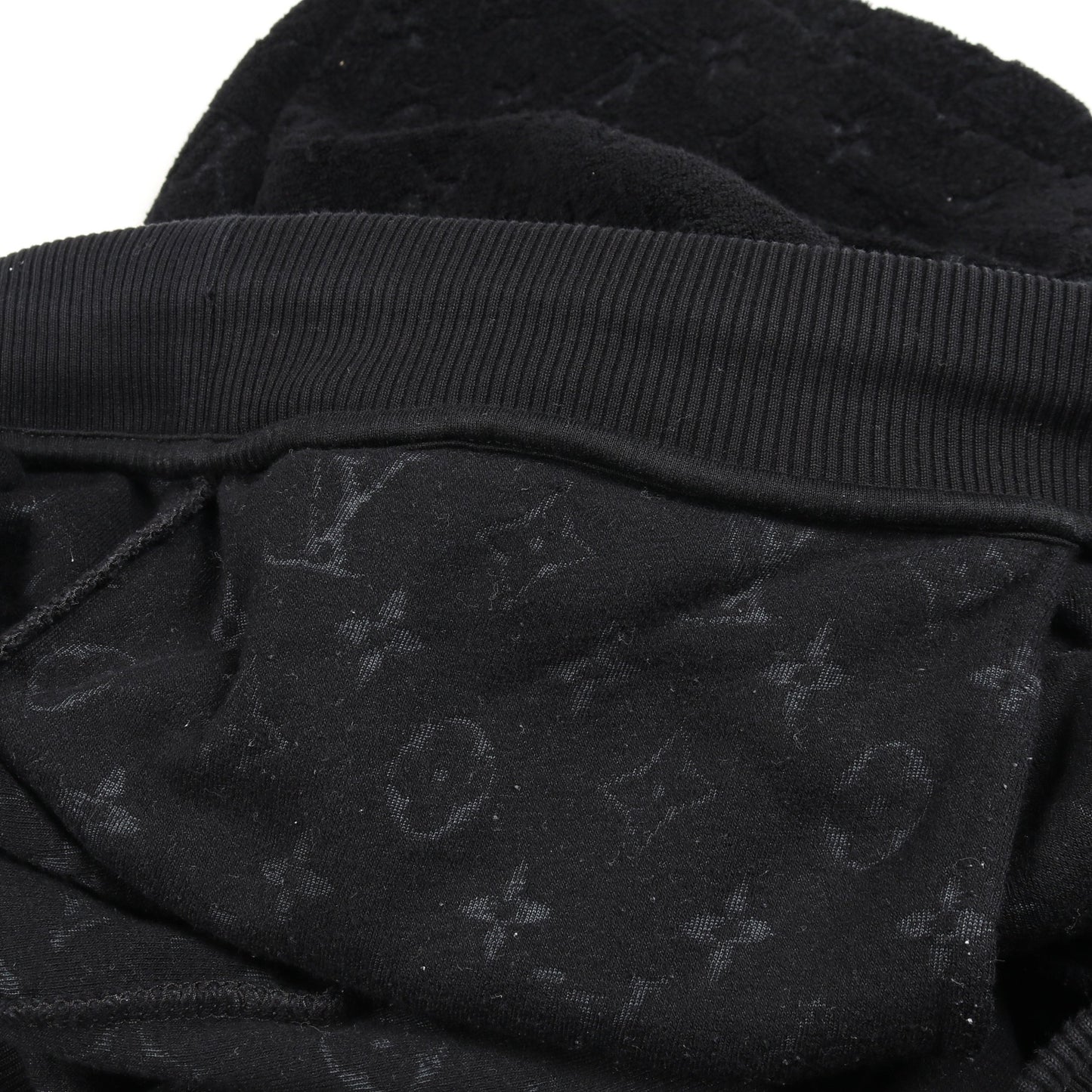 モノグラム ショート パンツ パイル コットン ナイロン ブラック ルイヴィトン ボトムス LOUIS VUITTON