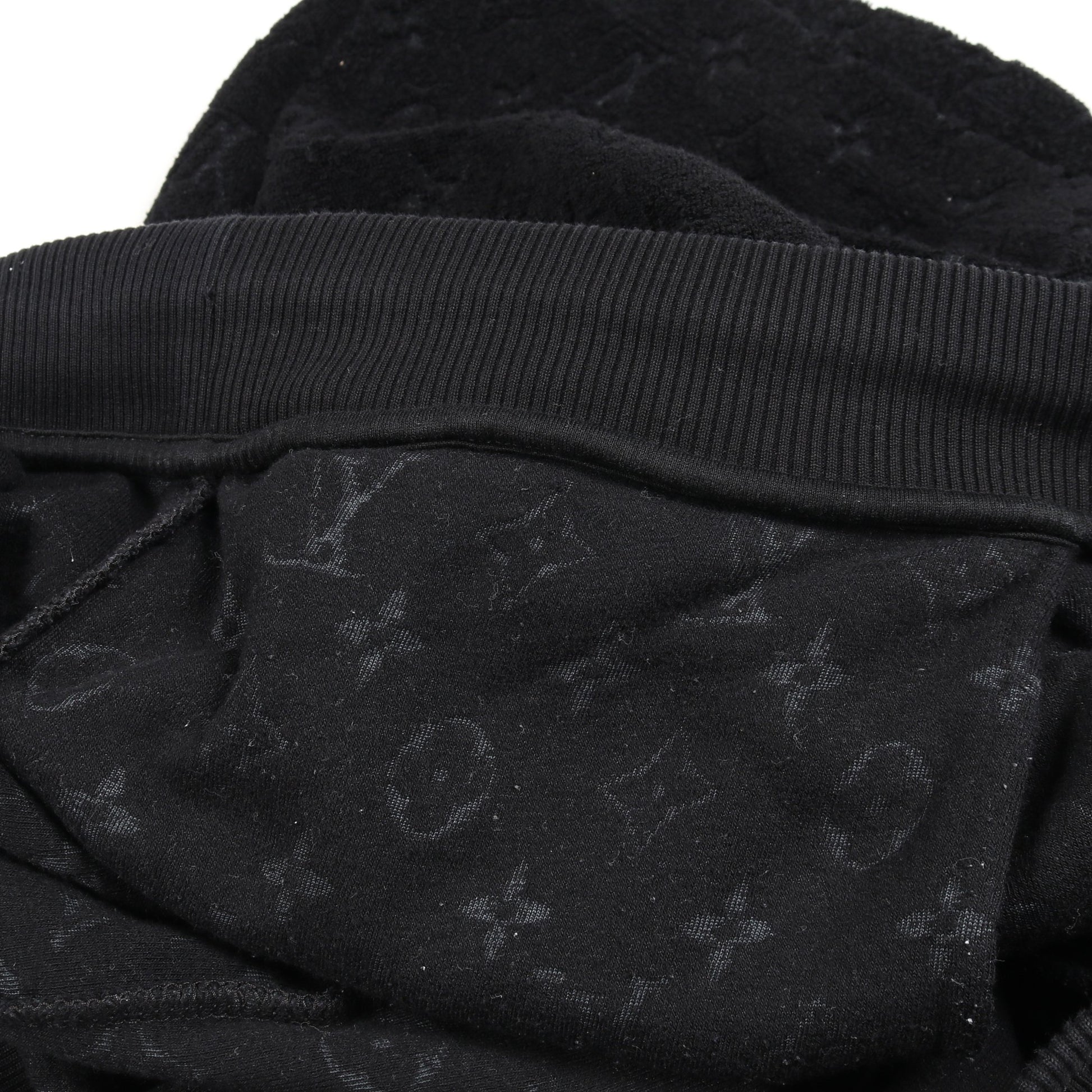 モノグラム ショート パンツ パイル コットン ナイロン ブラック ルイヴィトン ボトムス LOUIS VUITTON