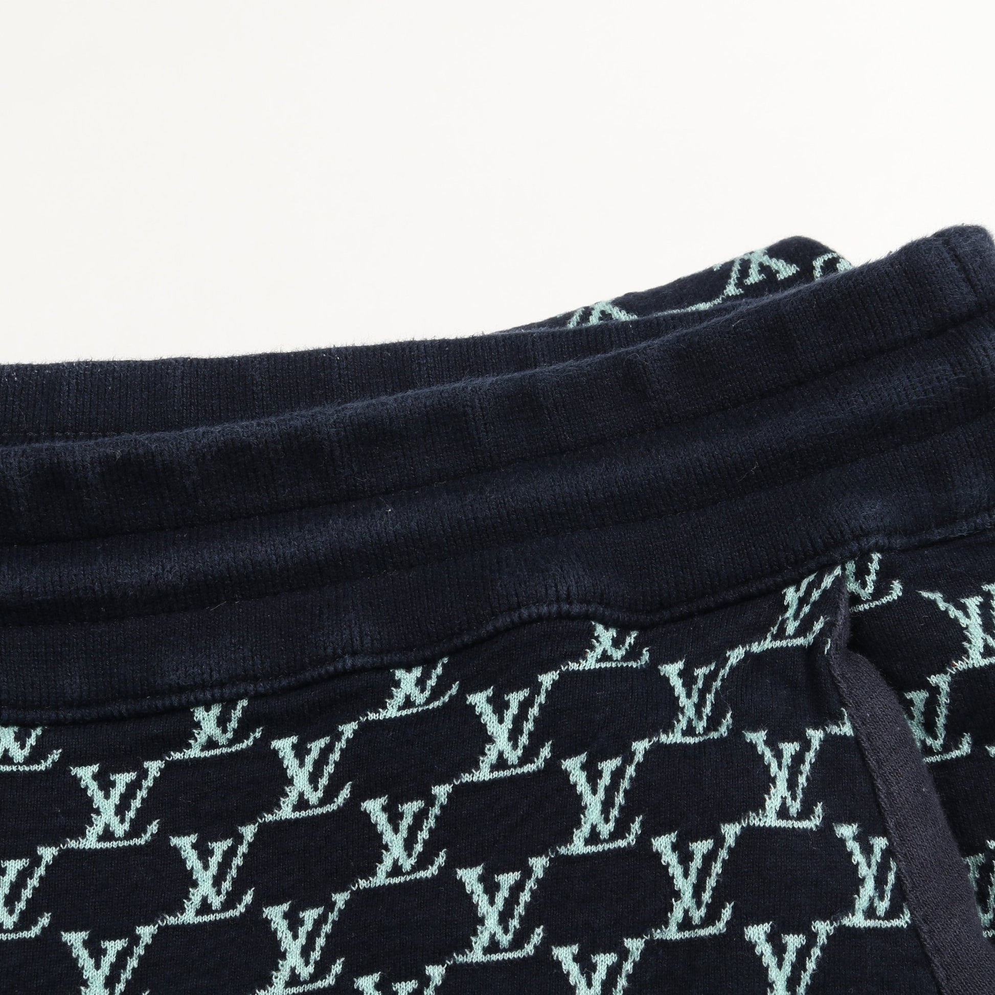 モノグラム ショート パンツ コットン ネイビー ライトブルー ルイヴィトン ボトムス LOUIS VUITTON