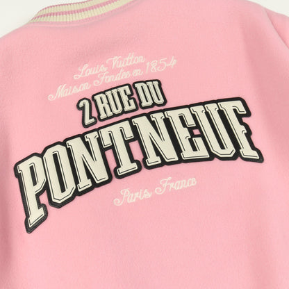 シグネチャーレザー バーシティジャケット スタジャン ジャケット ウール カシミヤ レザー ピンク ホワイト 25AW ルイヴィトン アウター LOUIS VUITTON