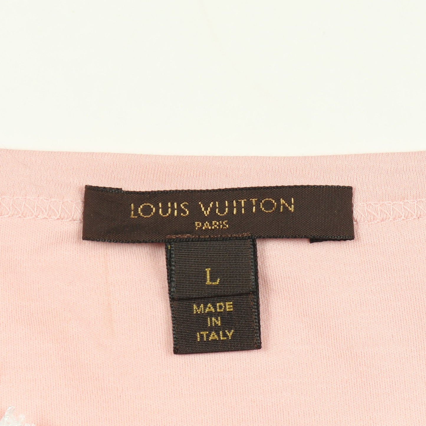 長袖Tシャツ レース フリル コットン ピンク ルイヴィトン トップス LOUIS VUITTON