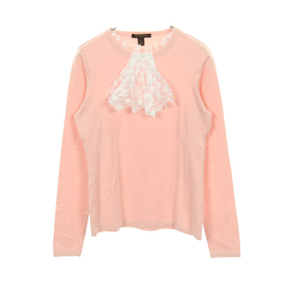 長袖Tシャツ レース フリル コットン ピンク ルイヴィトン トップス LOUIS VUITTON