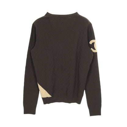ココマーク ニット ウール ダークブラウン ベージュ シャネル トップス CHANEL