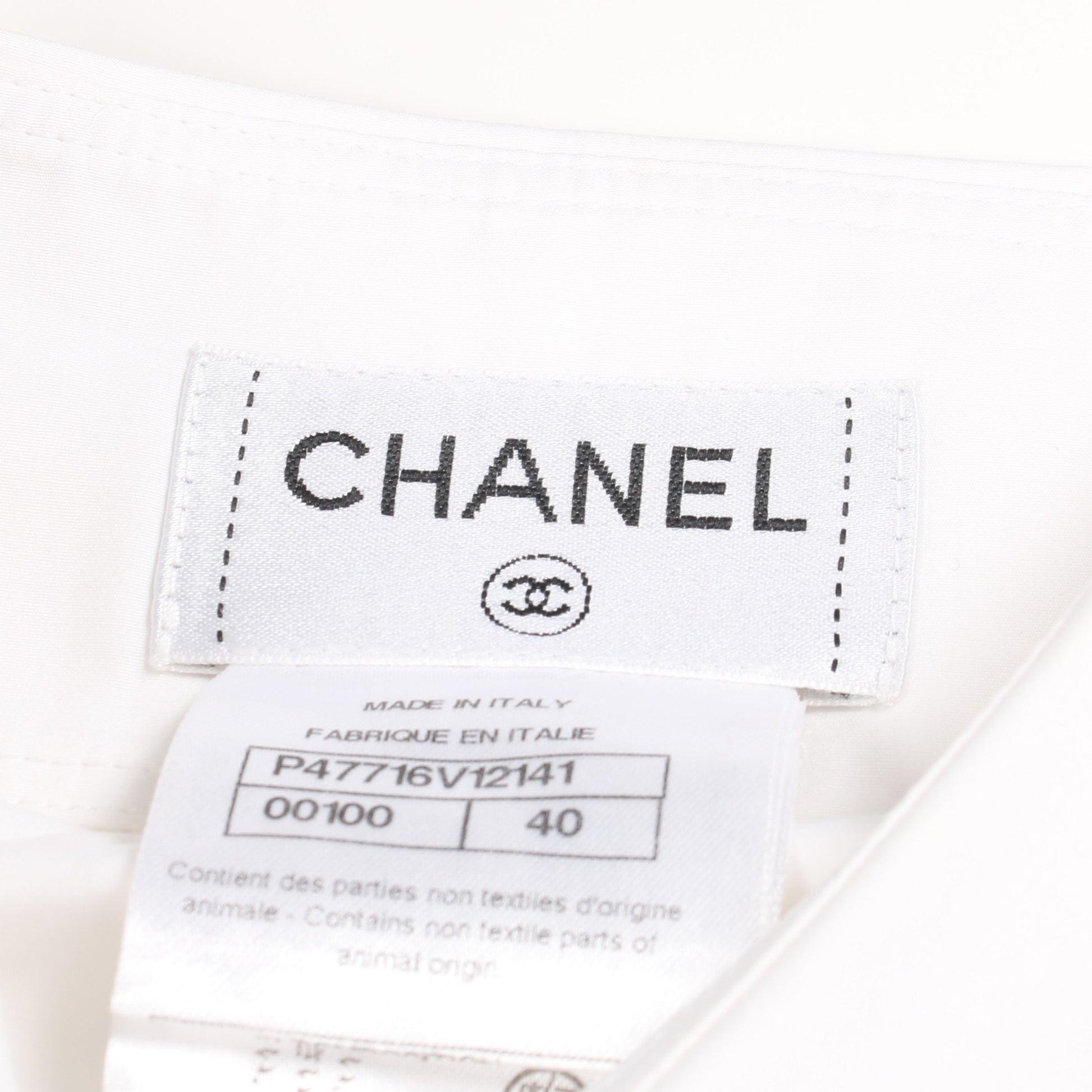 シャツ フリル ブラウス コットン ホワイト シャネル トップス CHANEL