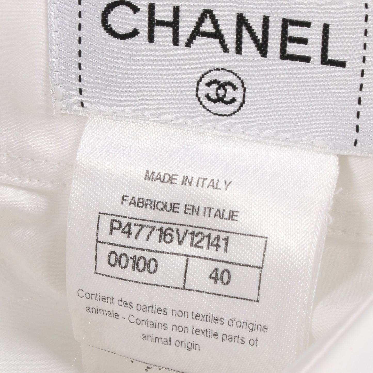 シャツ フリル ブラウス コットン ホワイト シャネル トップス CHANEL