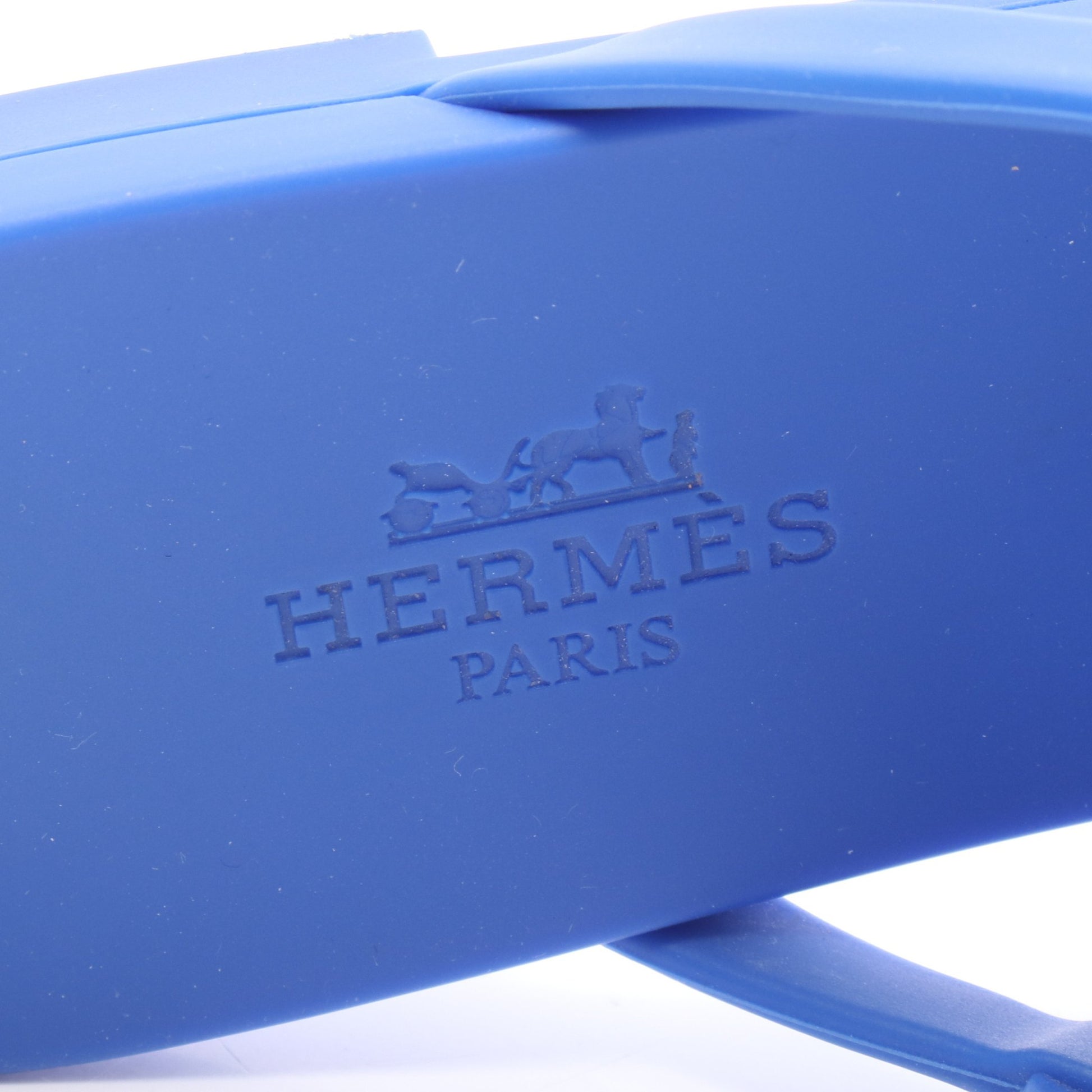 エジェリ シェーヌダンクル トングサンダル ラバー ブルー エルメス シューズ HERMES