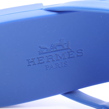 エジェリ シェーヌダンクル トングサンダル ラバー ブルー エルメス シューズ HERMES