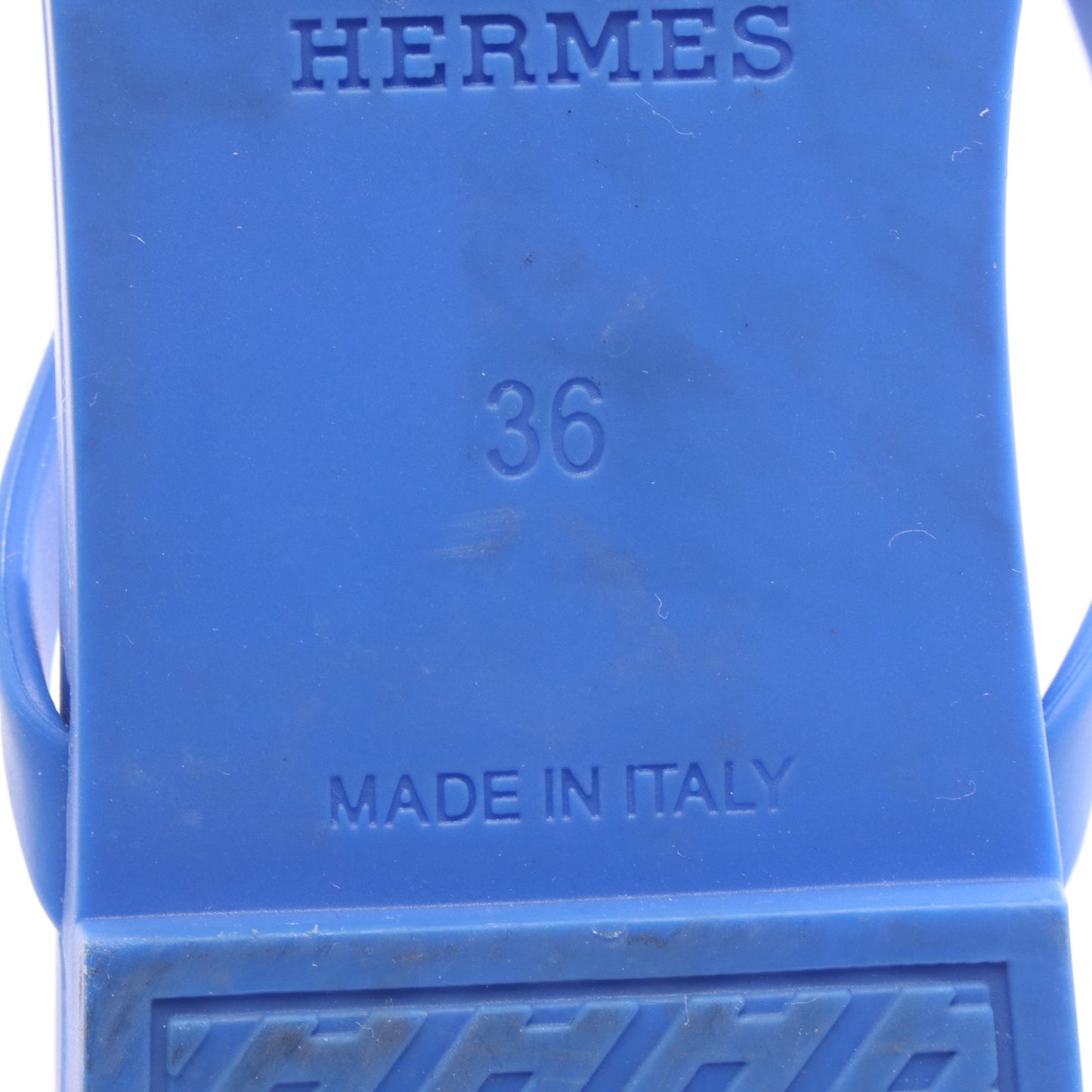 エジェリ シェーヌダンクル トングサンダル ラバー ブルー エルメス シューズ HERMES