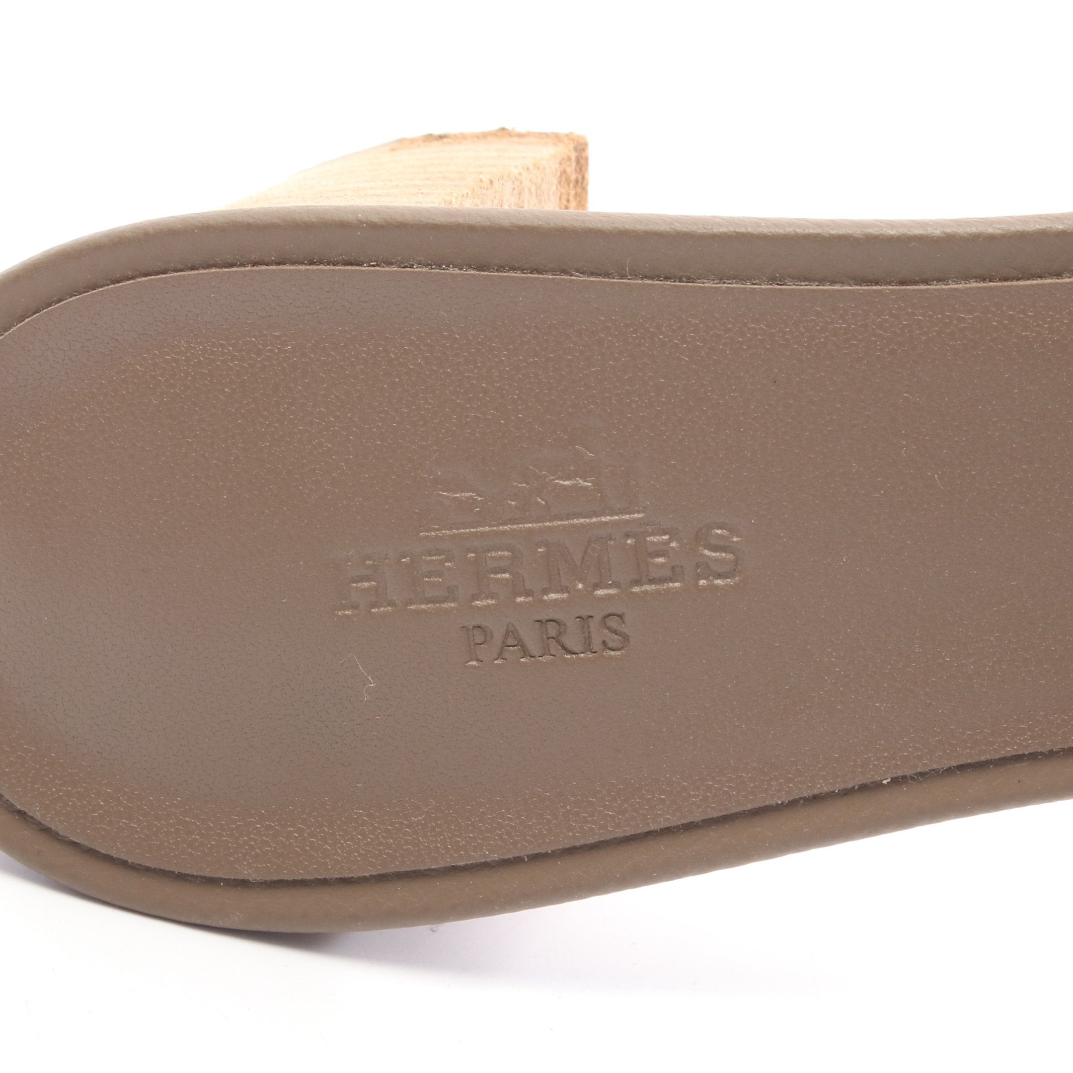 オアジス サンダル レザー グレーブラウン エルメス – RECLO