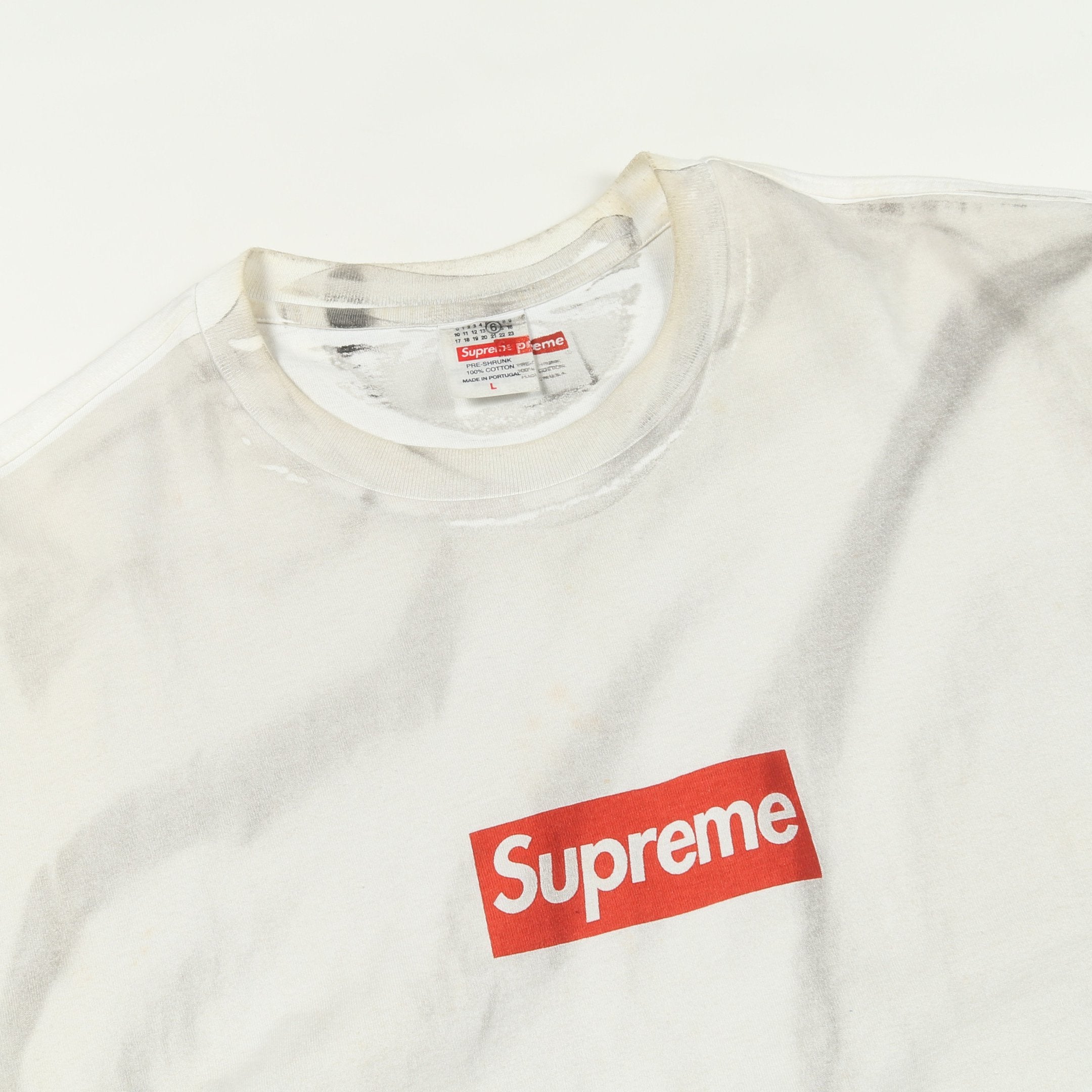 Supreme × MM6 MAISON MARGIELA Tシャツ コットン ホワイト ライト