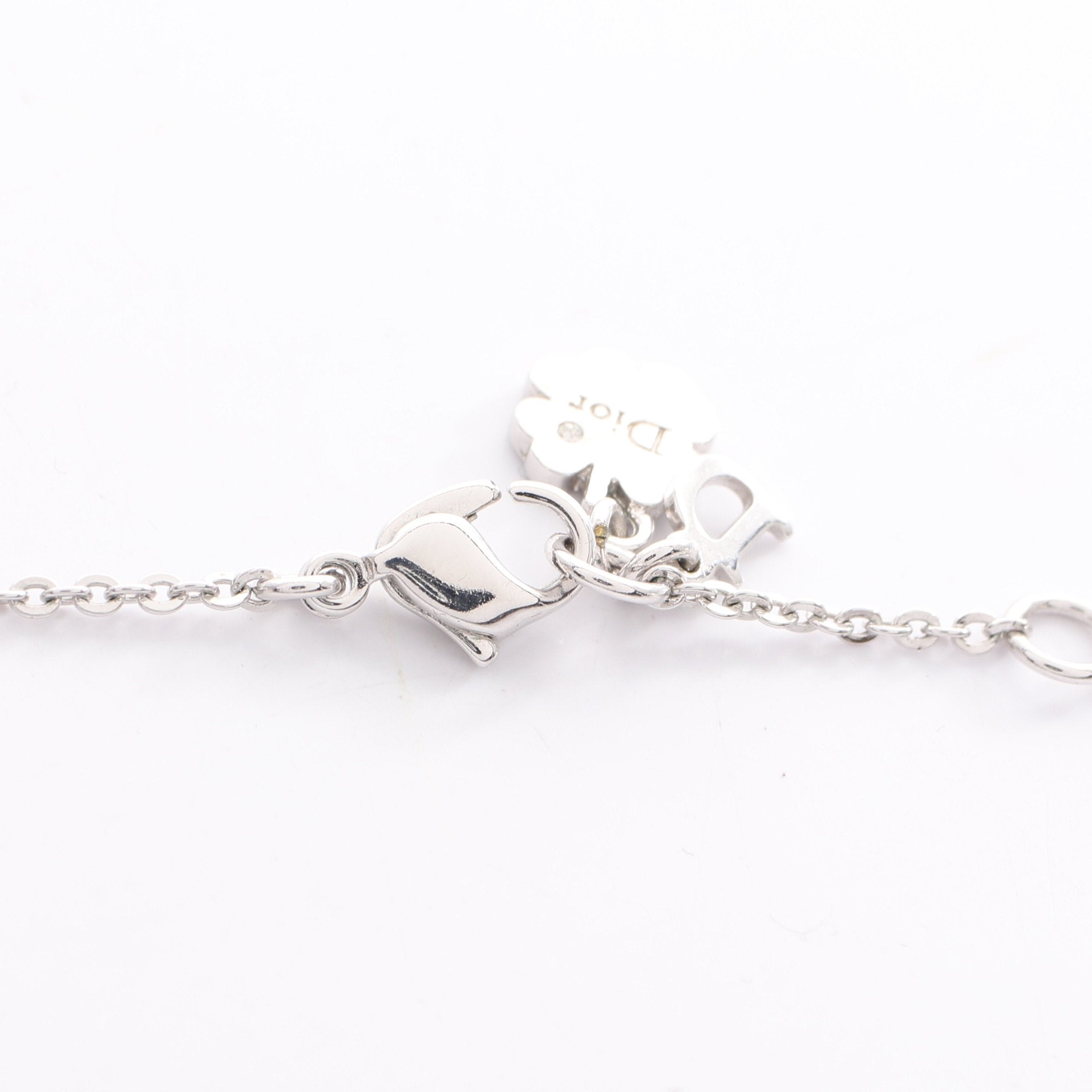 Diorロゴ ハート ネックレス ラインストーン シルバー クリア