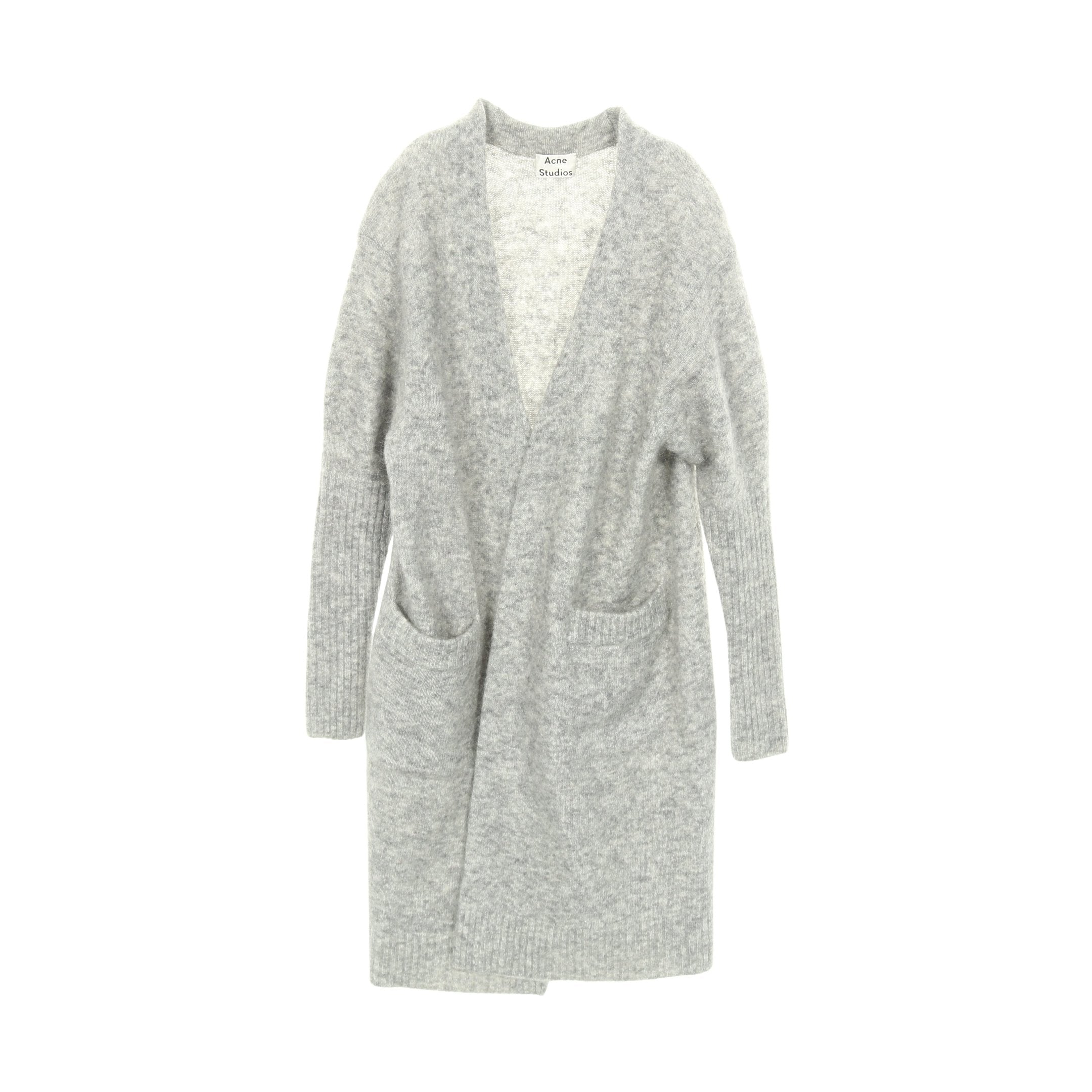 ロング カーディガン 長袖 モヘヤ ライトグレー アクネストゥディオズ