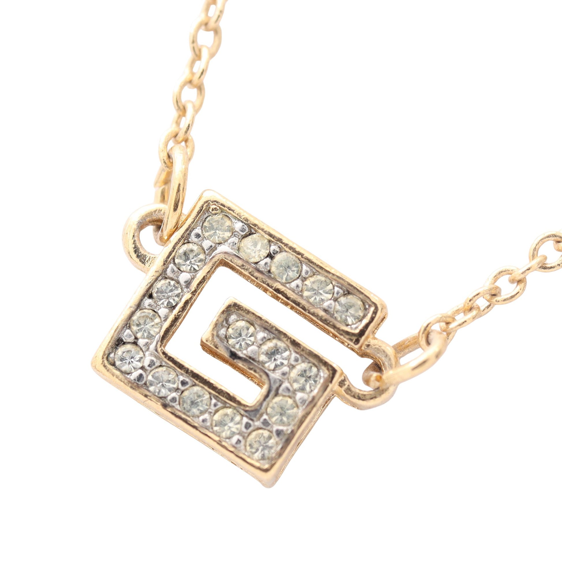 スクエアGロゴ ネックレス GP ラインストーン ゴールド クリア ジバンシィ アクセサリー GIVENCHY