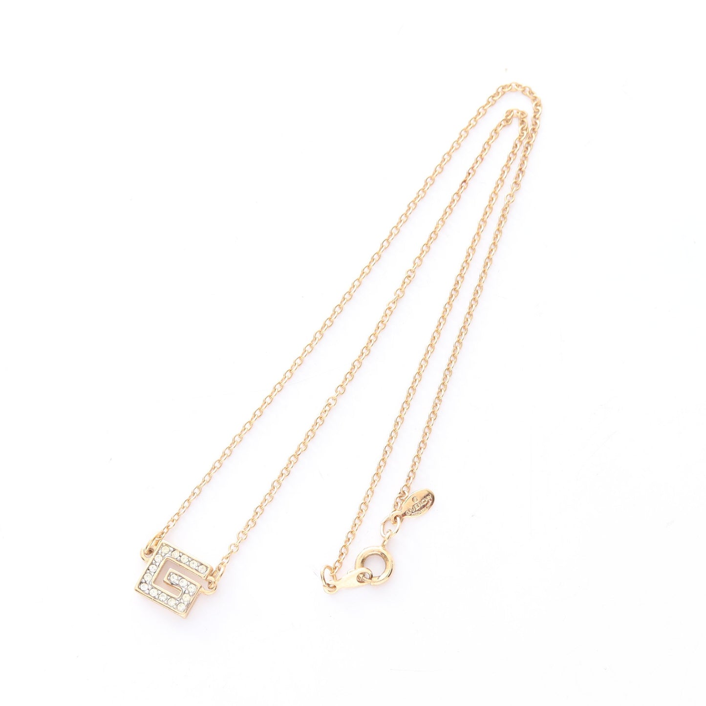 スクエアGロゴ ネックレス GP ラインストーン ゴールド クリア ジバンシィ アクセサリー GIVENCHY