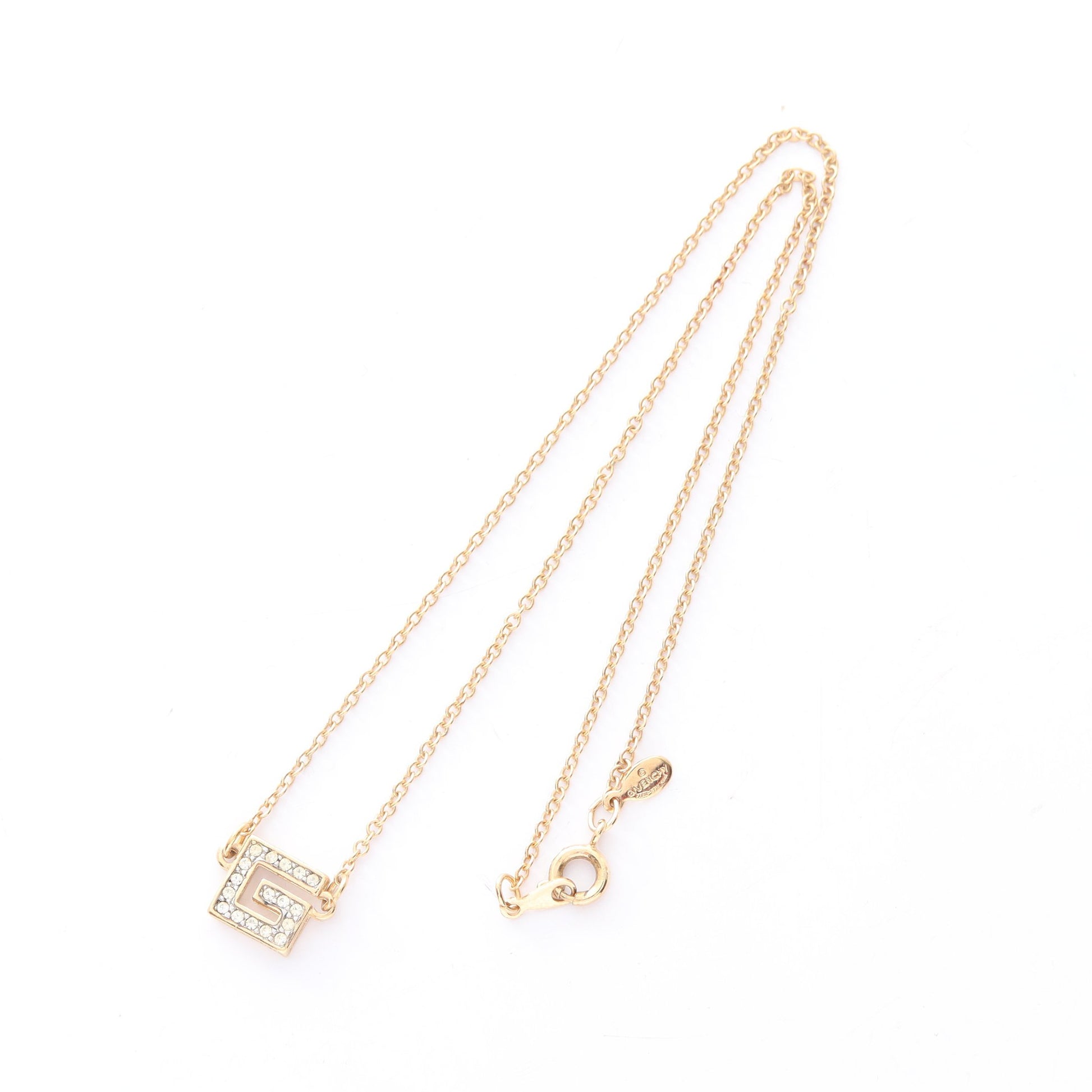スクエアGロゴ ネックレス GP ラインストーン ゴールド クリア ジバンシィ アクセサリー GIVENCHY