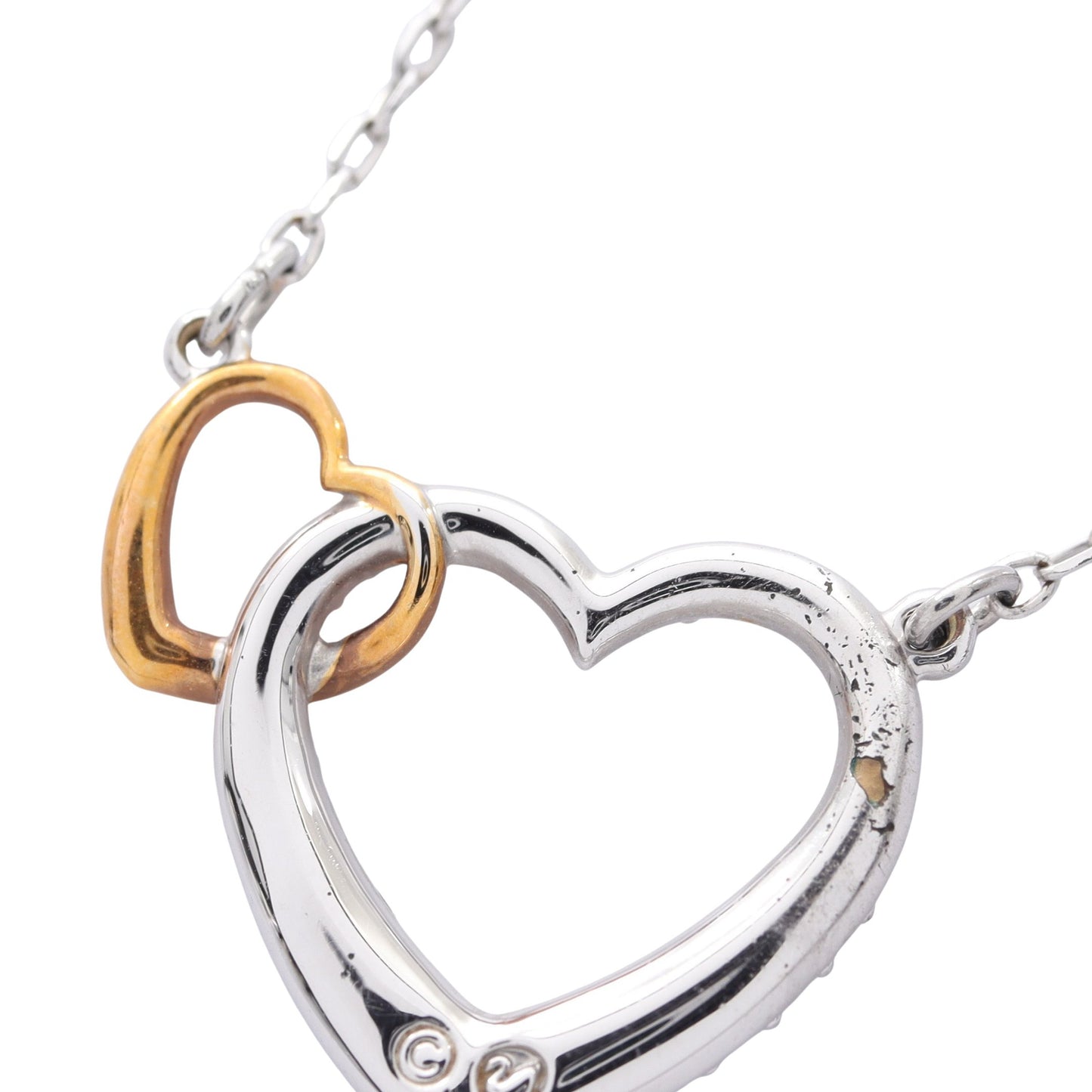 ディアスモール ダブルハート ネックレス GP クリスタル シルバー ゴールド クリア スワロフスキー アクセサリー SWAROVSKI