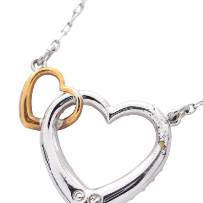 ディアスモール ダブルハート ネックレス GP クリスタル シルバー ゴールド クリア スワロフスキー アクセサリー SWAROVSKI
