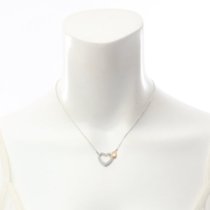 ディアスモール ダブルハート ネックレス GP クリスタル シルバー ゴールド クリア スワロフスキー アクセサリー SWAROVSKI