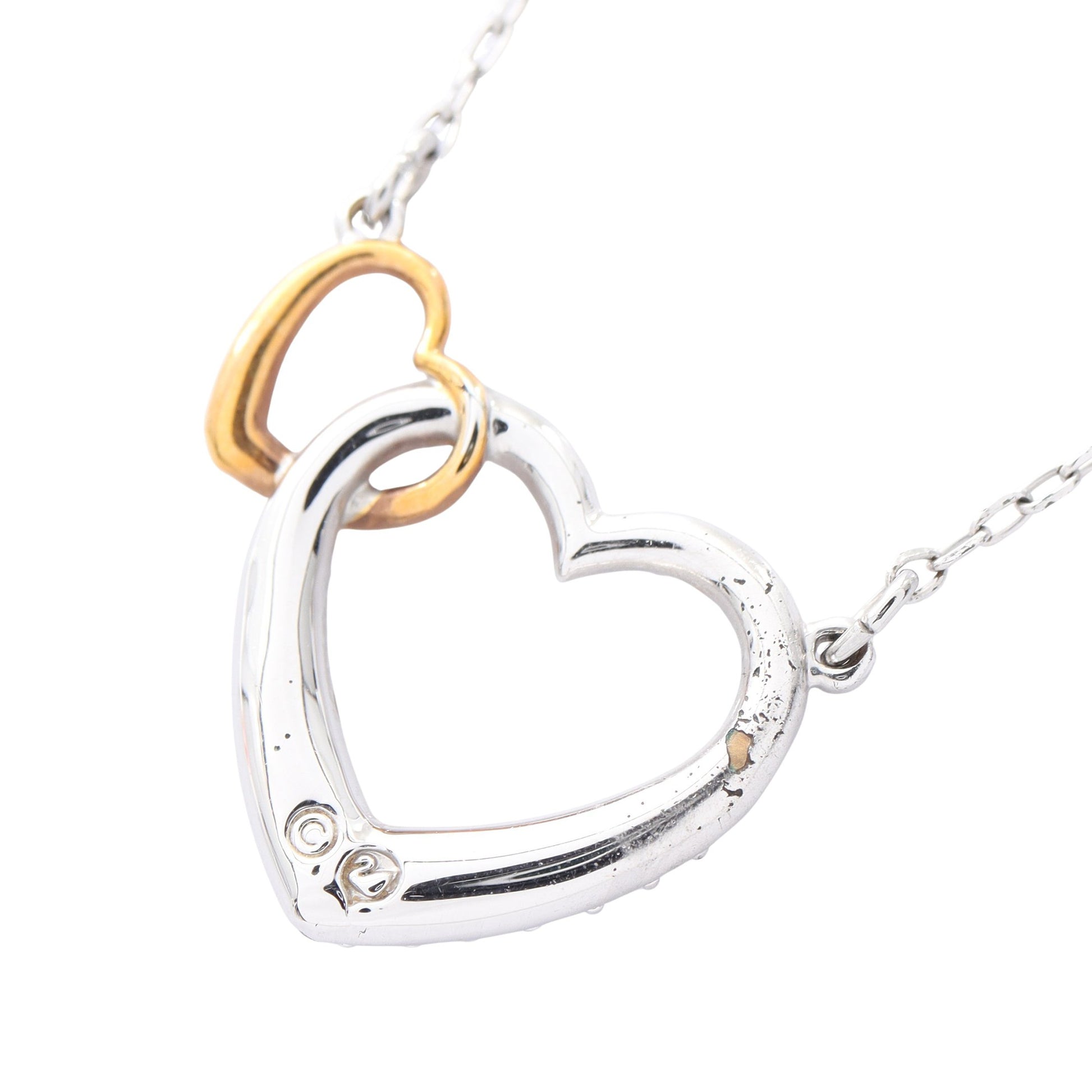 ディアスモール ダブルハート ネックレス GP クリスタル シルバー ゴールド クリア スワロフスキー アクセサリー SWAROVSKI