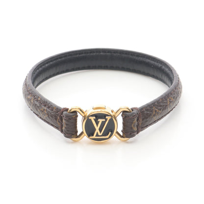 LVクリックイット モノグラム ブレスレット PVC レザー GP ブラウン ブラック ルイヴィトン アクセサリー LOUIS VUITTON