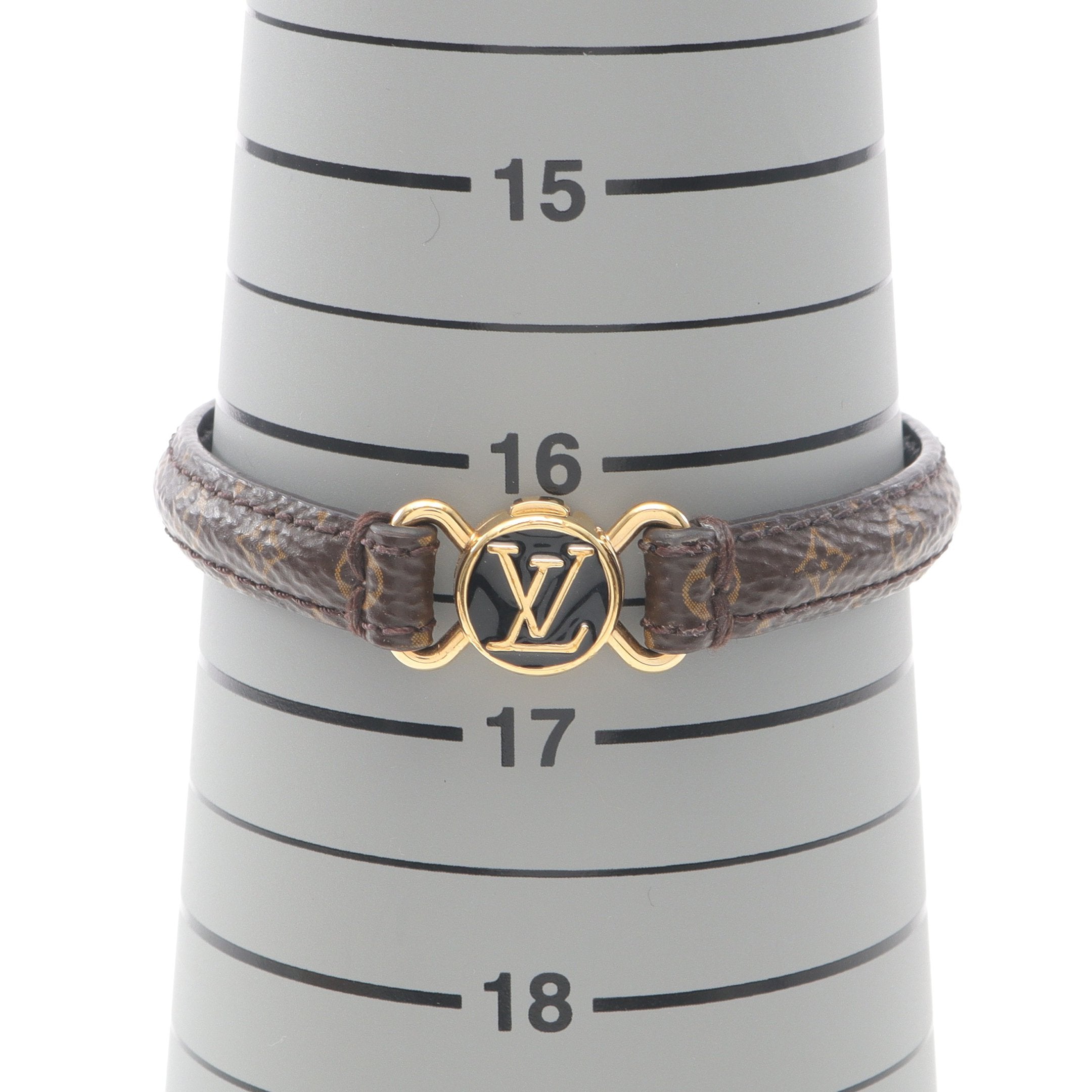 Louis Vuitton モノグラムレザーブレスレット LVクリックイット モノグラム ブレスレット PVC レザー GP ブラウン