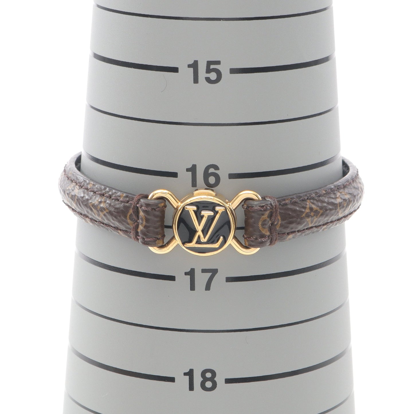 LVクリックイット モノグラム ブレスレット PVC レザー GP ブラウン ブラック ルイヴィトン アクセサリー LOUIS VUITTON
