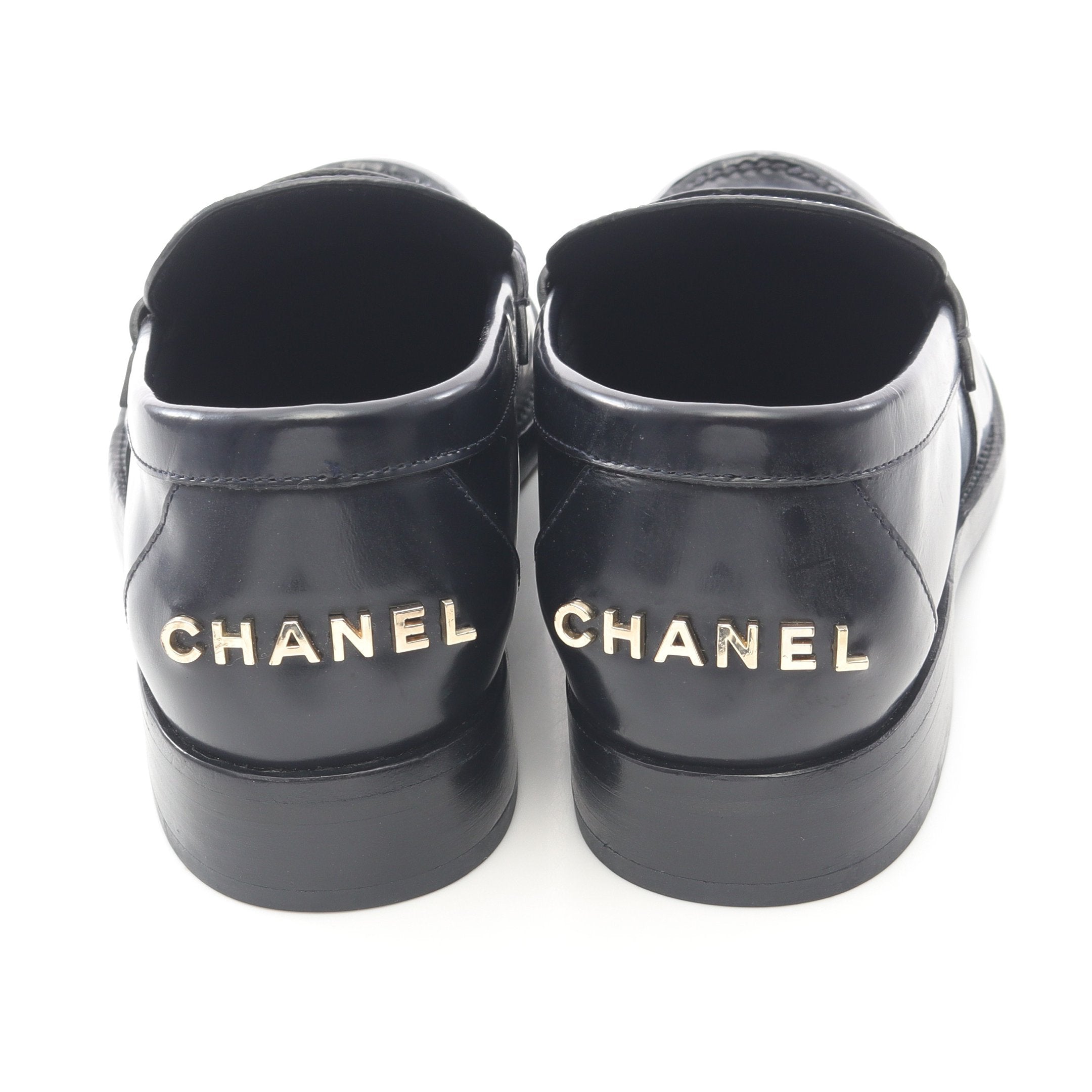 ローファー ロゴ レザー ブラック シャネル – RECLO