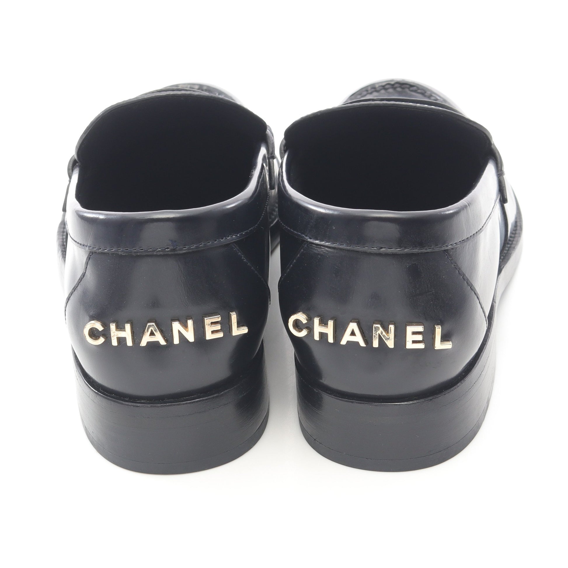 ローファー ロゴ レザー ブラック シャネル シューズ CHANEL