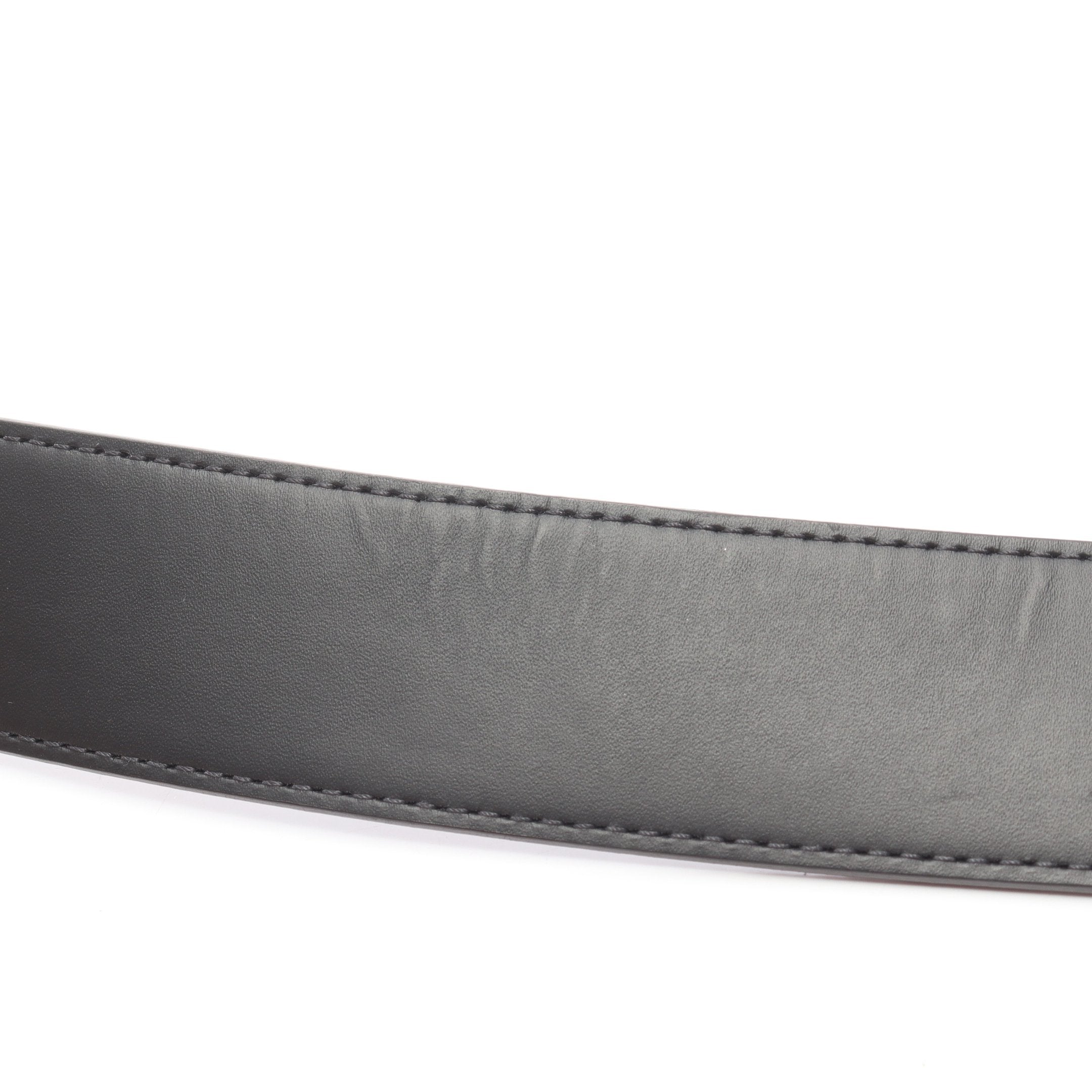 サンチュール LVイニシャル ベルト PVC レザー ブラウン ブラック ルイ