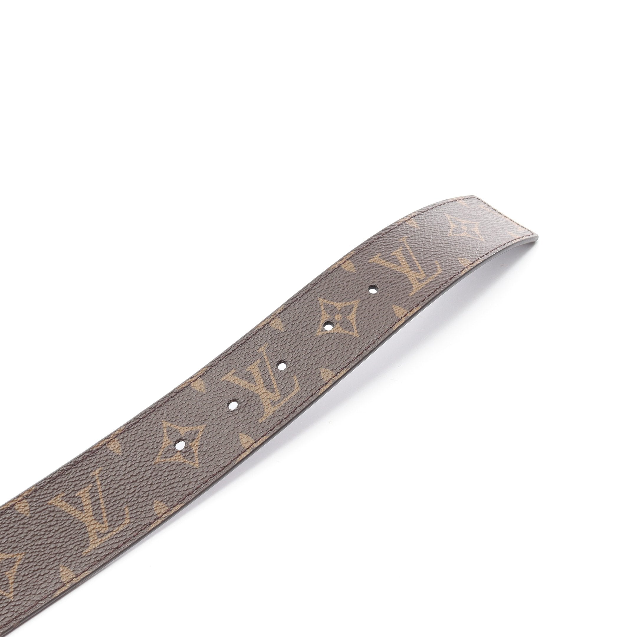 サンチュール LVイニシャル ベルト PVC レザー ブラウン ブラック ルイ