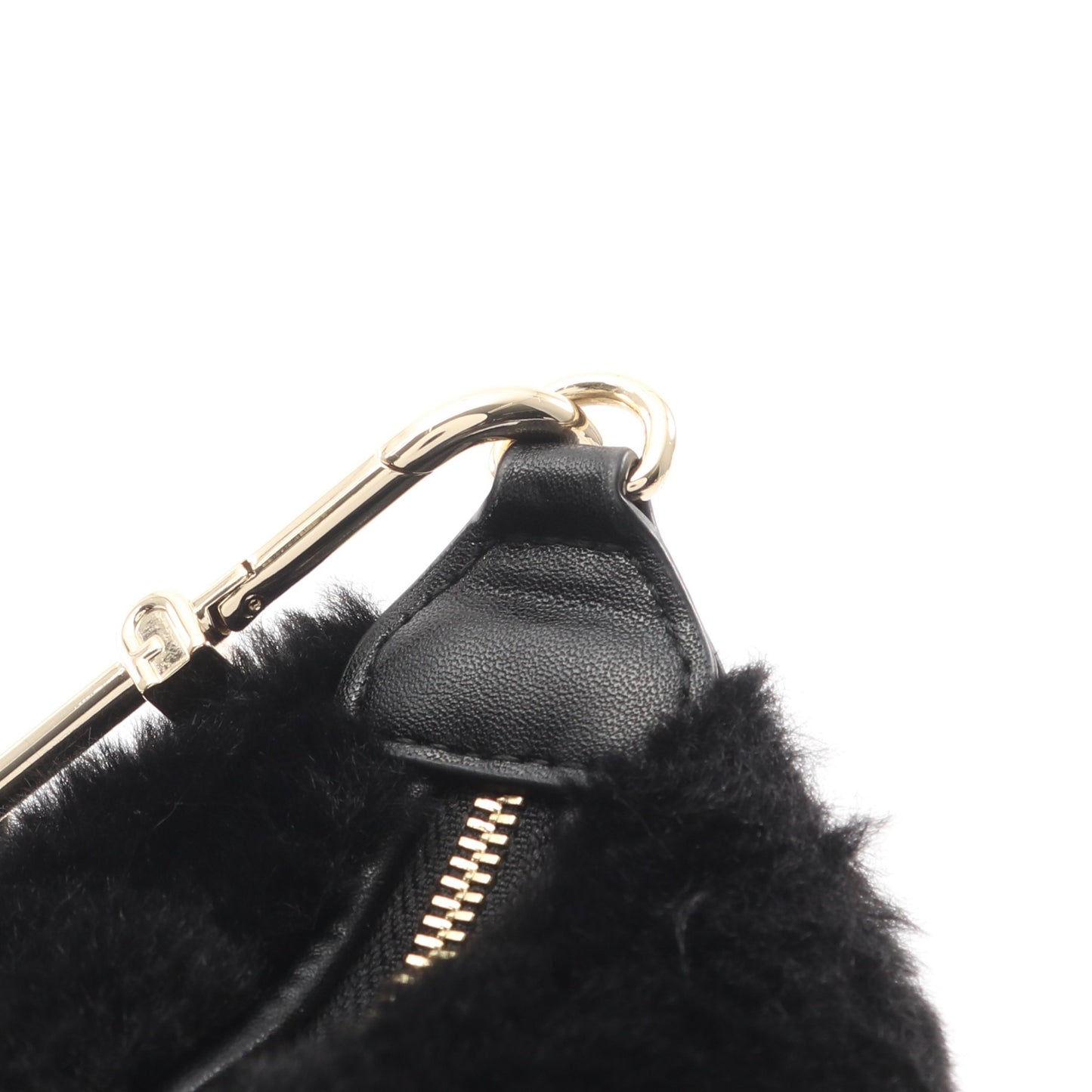 TEIA-CROSSBODY ハンドバッグ ファー レザー ブラック 2WAY フルラ バッグ FURLA