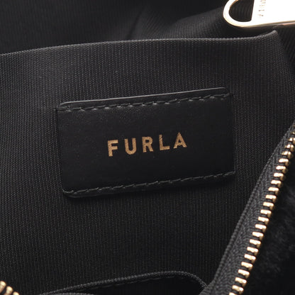 TEIA-CROSSBODY ハンドバッグ ファー レザー ブラック 2WAY フルラ バッグ FURLA