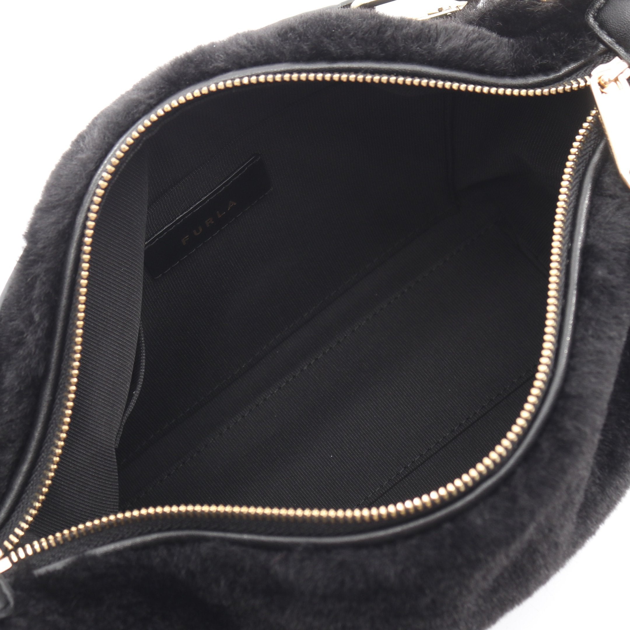 フルラ  2WAY ショルダーバッグ ハンドバッグ ファー付 Furla 2WAY ハンドバッグ ショルダーバッグ 斜め掛け サッチェル