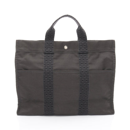 エールラインMM ハンドバッグ トートバッグ ナイロンキャンバス ダークグレー シルバー金具 エルメス バッグ HERMES