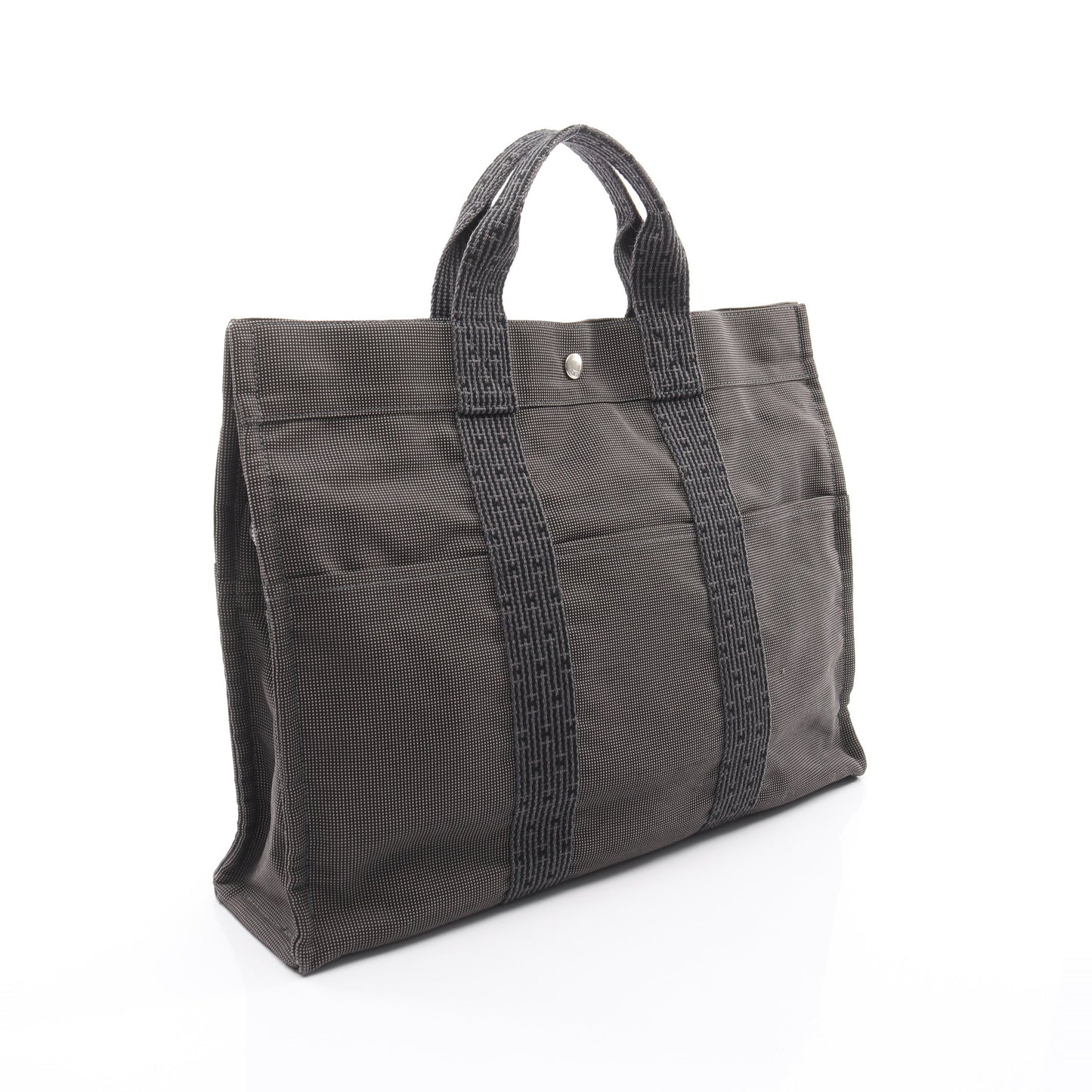 エールラインMM ハンドバッグ トートバッグ ナイロンキャンバス ダークグレー シルバー金具 エルメス バッグ HERMES