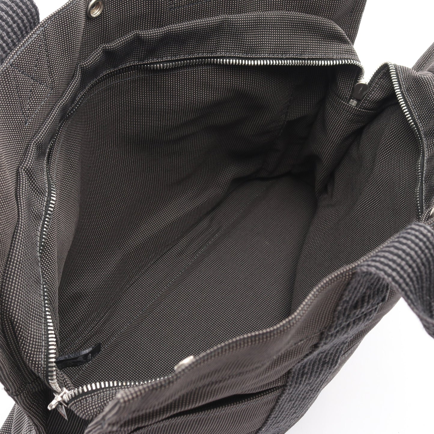 エールラインMM ハンドバッグ トートバッグ ナイロンキャンバス ダークグレー シルバー金具 エルメス バッグ HERMES