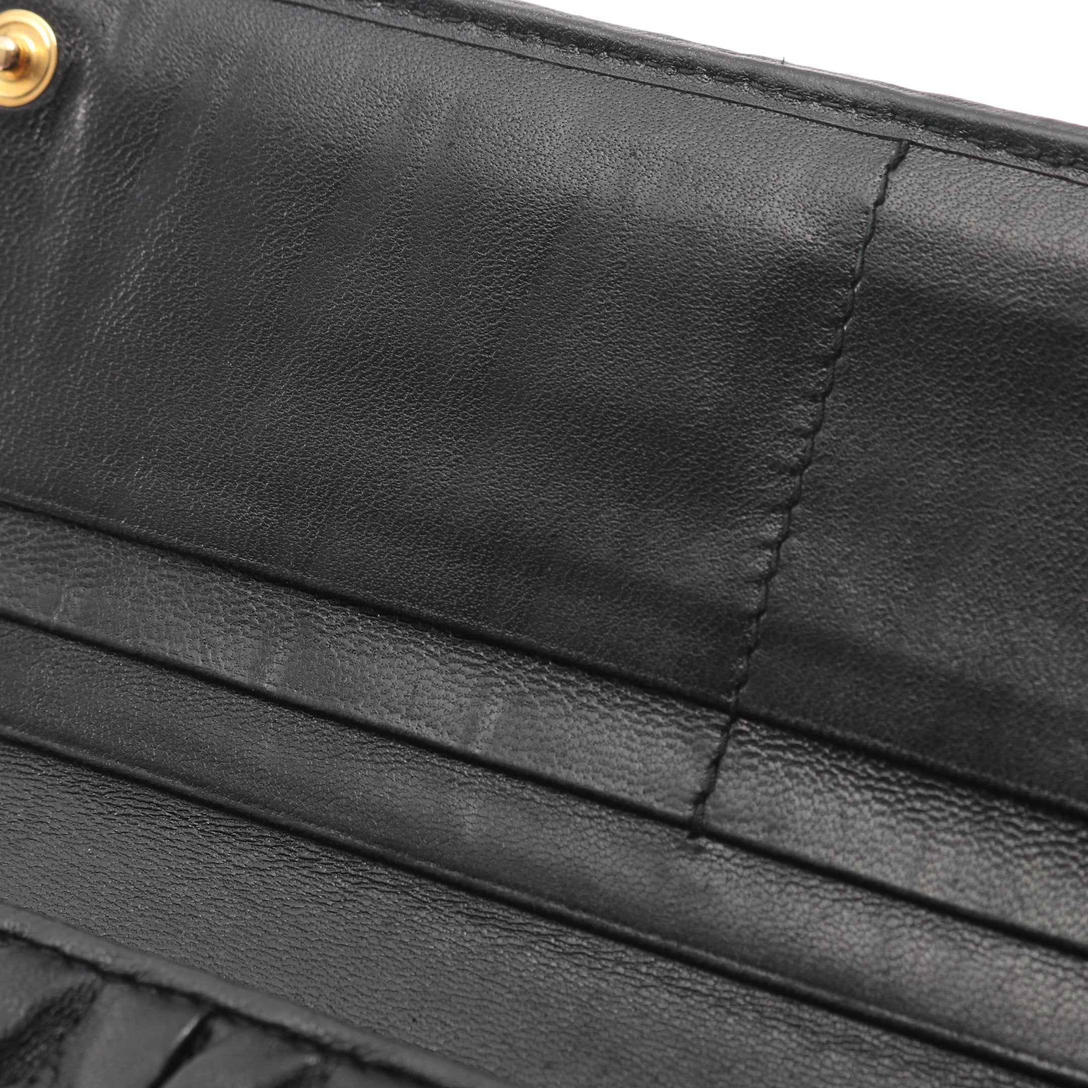 MATELASSE'1 二つ折り長財布 レザー ブラック ミュウミュウ – RECLO