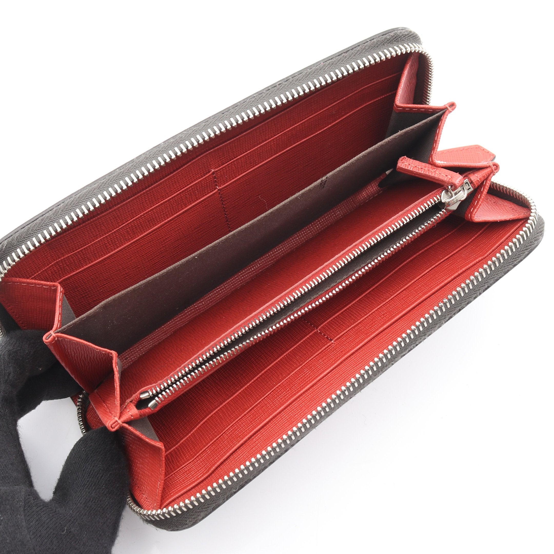 バイザウェイ ラウンドファスナー長財布 レザー グレー グレーベージュ