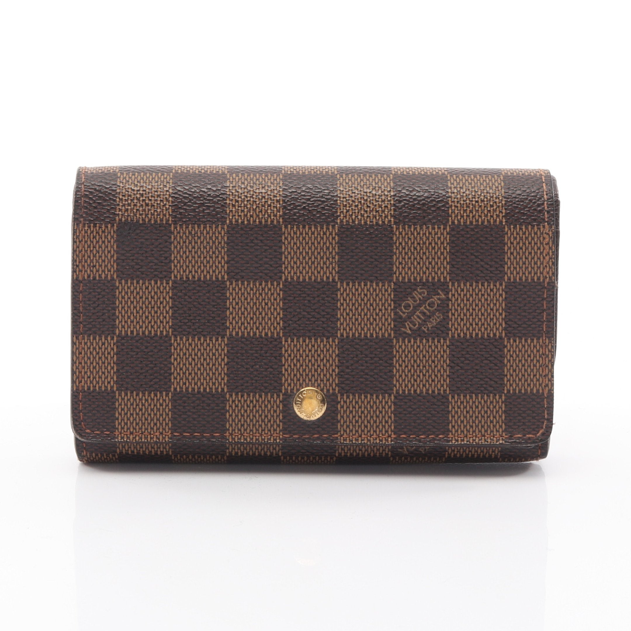 ポルト モネ ビエ トレゾール ダミエエベヌ 二つ折り財布 PVC レザー