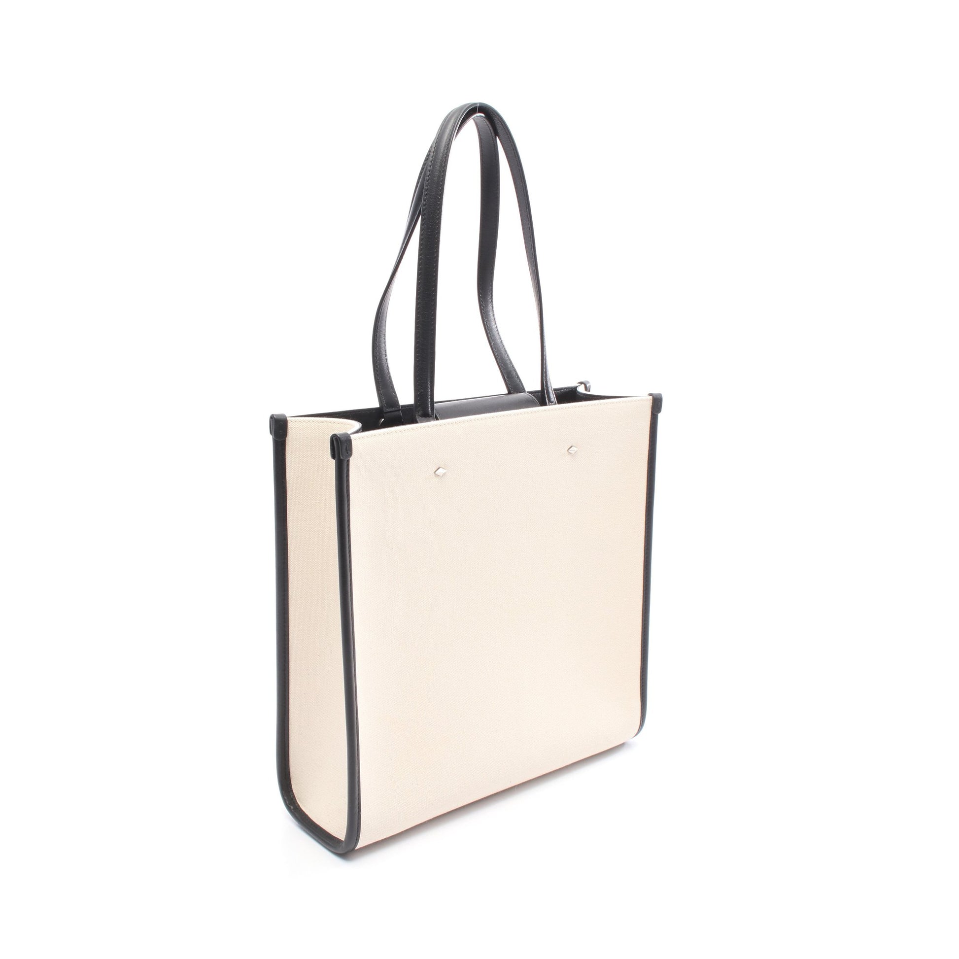 N/S TOTE M ショルダーバッグ トートバッグ キャンバス レザー アイボリー ブラック ジミーチュウ バッグ JIMMY CHOO
