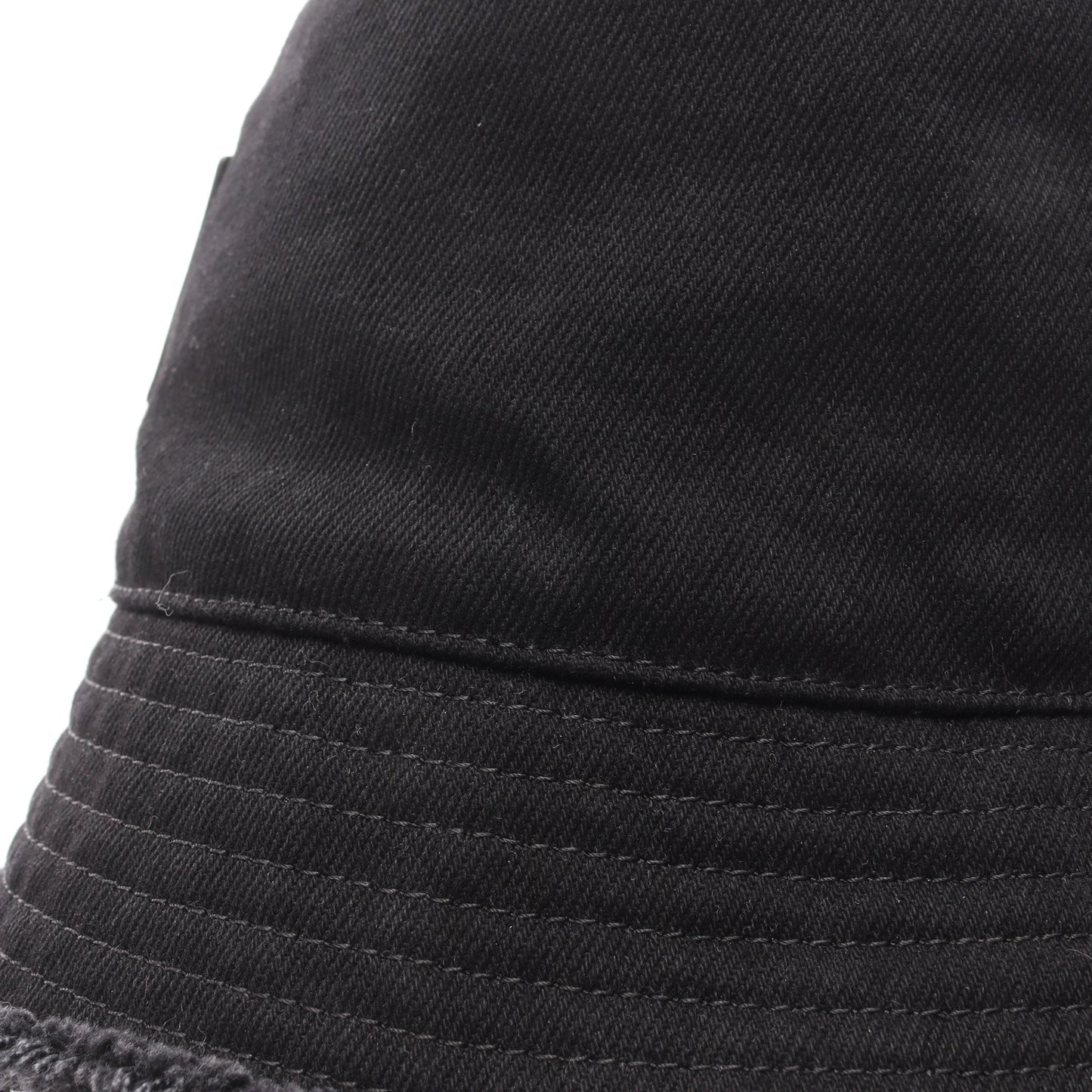 FRAYED BUCKET HAT レザーロゴパッチ ハット デニム ブラック ロエベ 財布・小物 LOEWE
