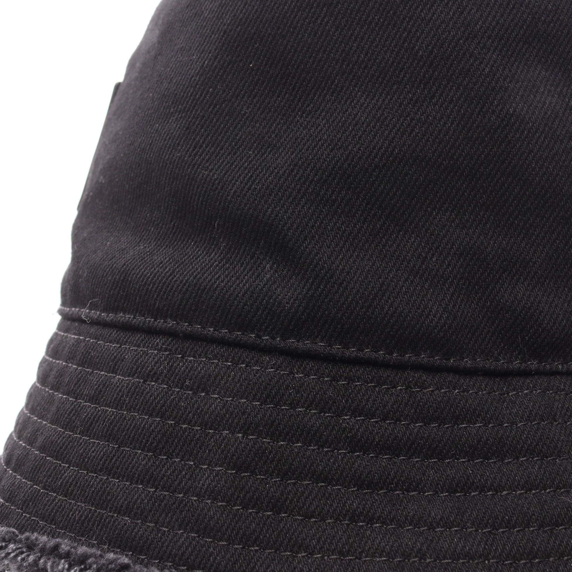 FRAYED BUCKET HAT レザーロゴパッチ ハット デニム ブラック ロエベ 財布・小物 LOEWE