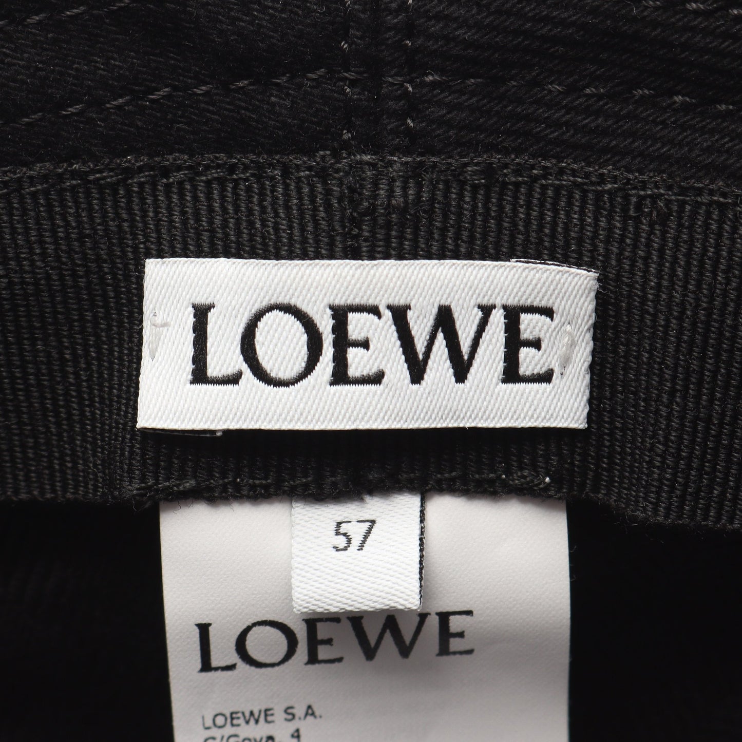 FRAYED BUCKET HAT レザーロゴパッチ ハット デニム ブラック ロエベ 財布・小物 LOEWE