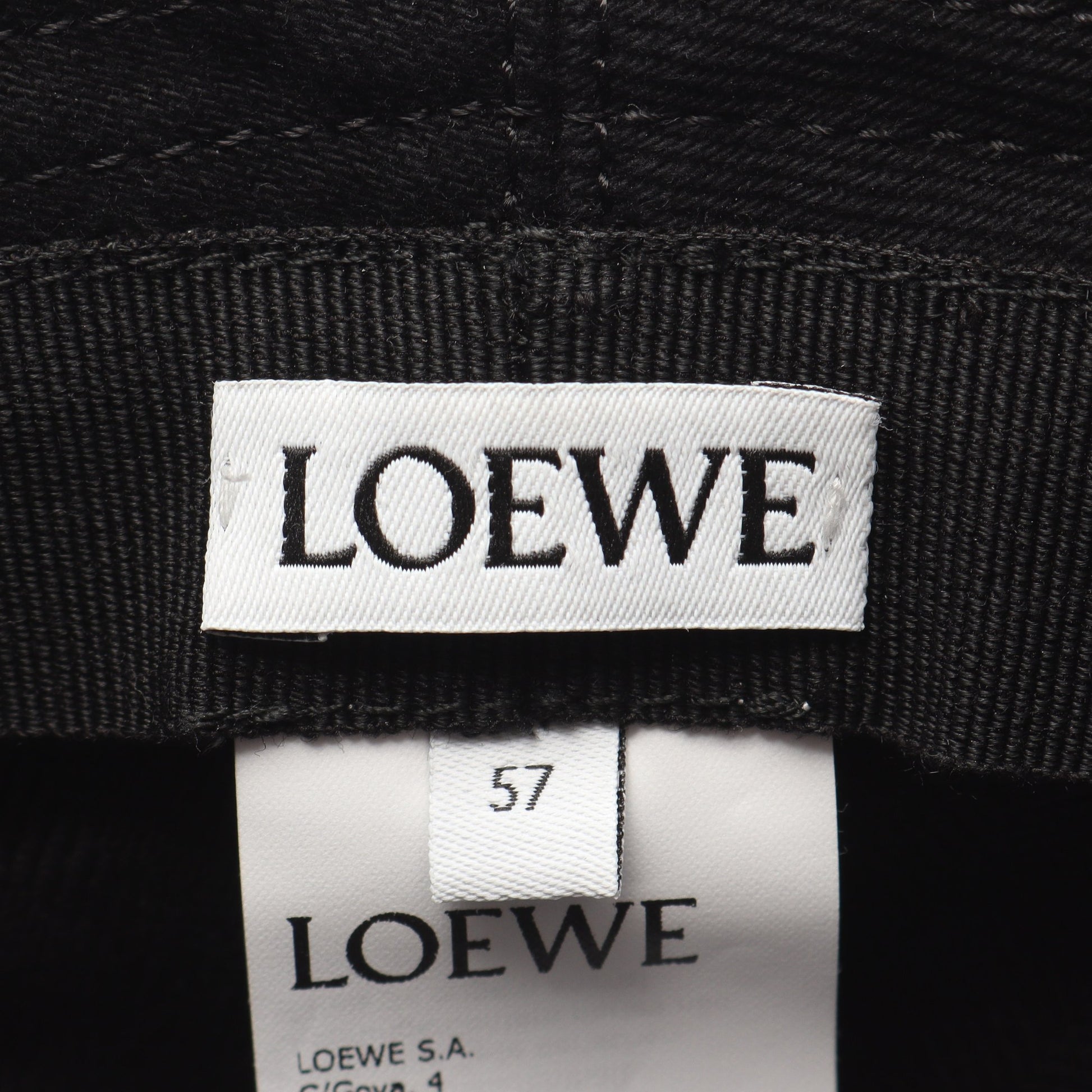 FRAYED BUCKET HAT レザーロゴパッチ ハット デニム ブラック ロエベ 財布・小物 LOEWE