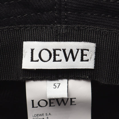 FRAYED BUCKET HAT レザーロゴパッチ ハット デニム ブラック ロエベ 財布・小物 LOEWE