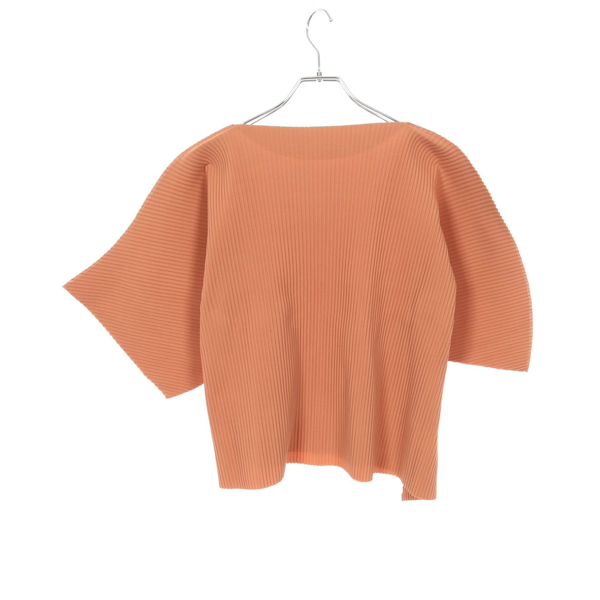 CURVE PLEATS プリーツ トップス オレンジブラウン 変形デザイン ミーイッセイミヤケ トップス me ISSEY MIYAKE