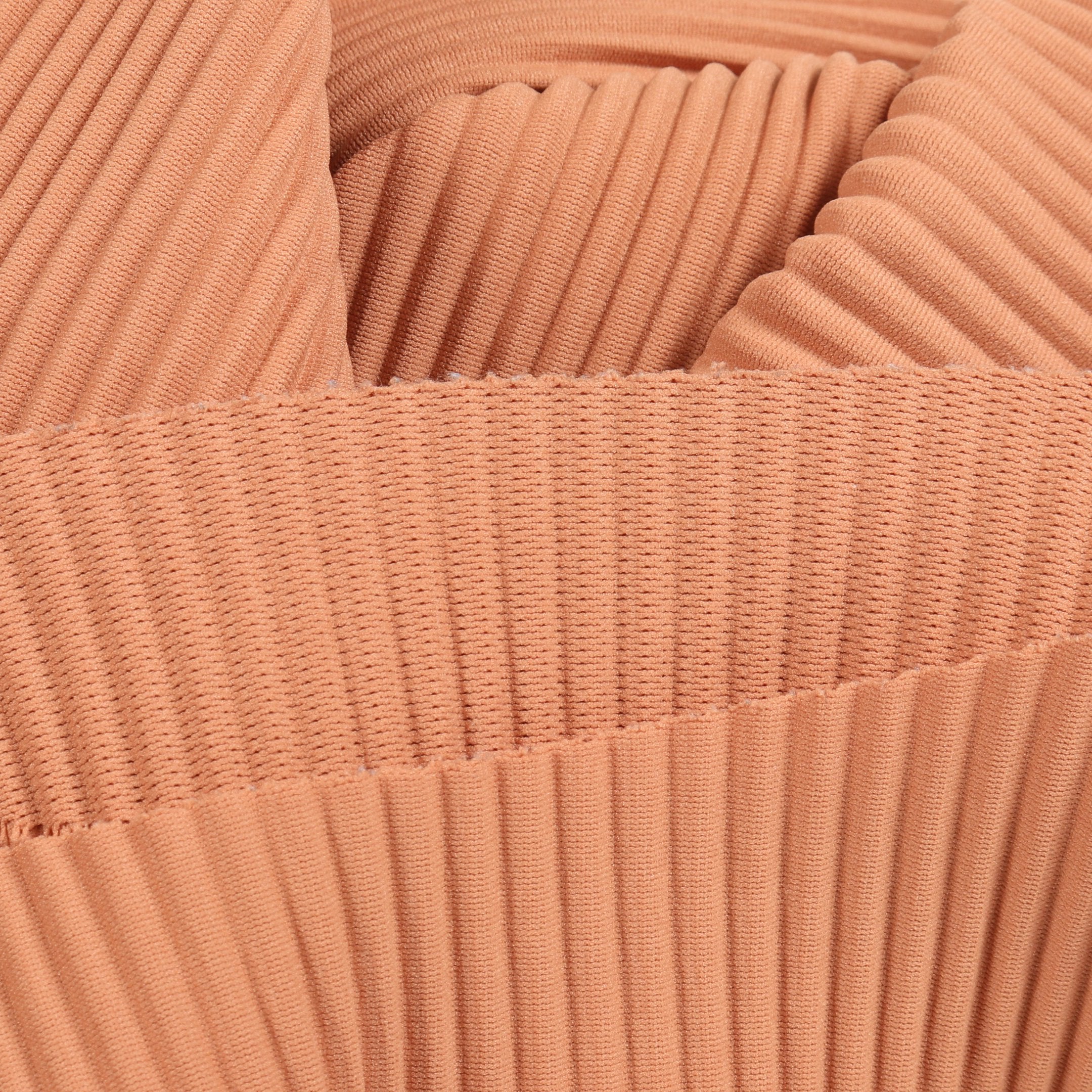 CURVE PLEATS プリーツ トップス オレンジブラウン 変形デザイン ミー