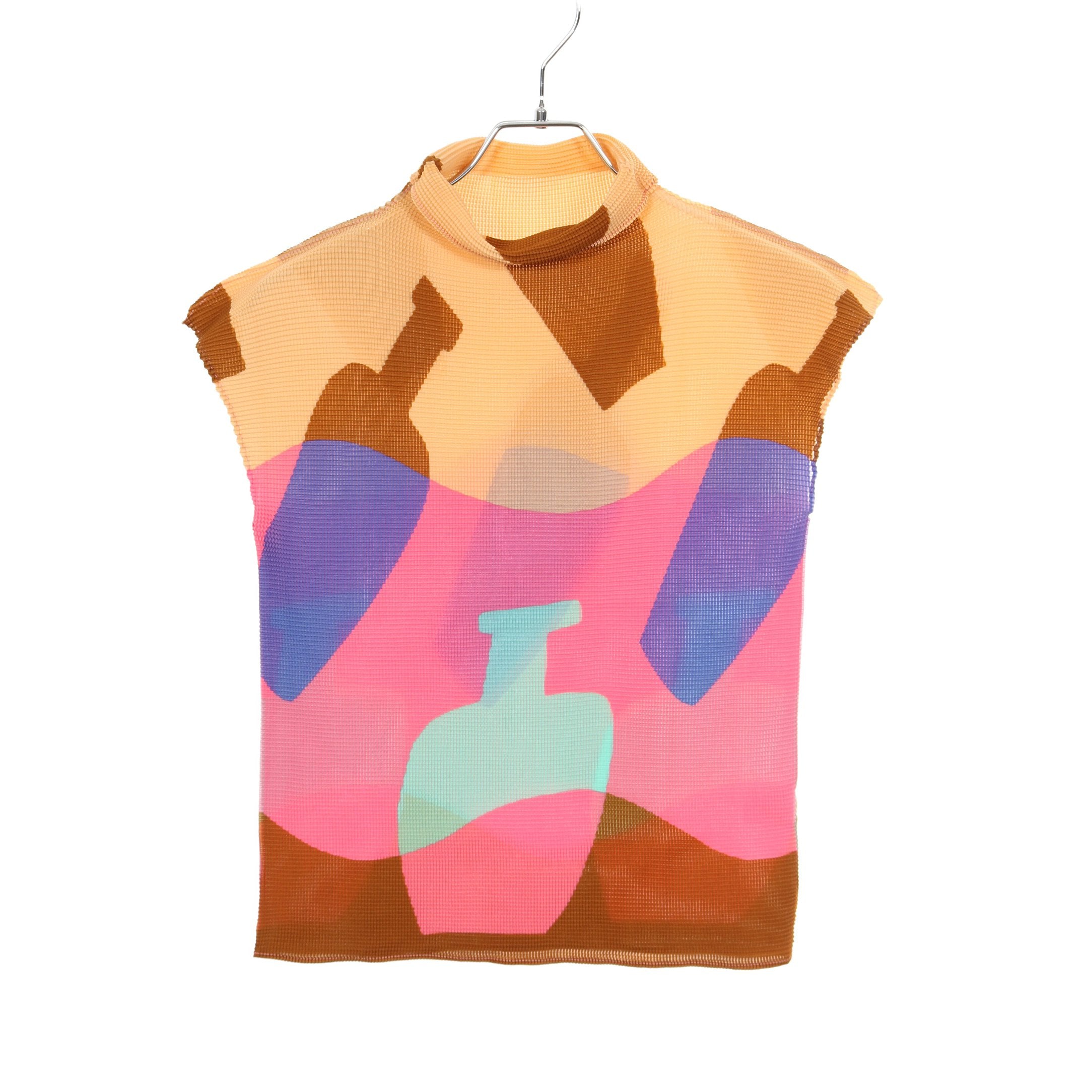 meイッセイミヤケ　トップス BOTTLE トップス トップス ハイネック ベージュ マルチカラー ミー